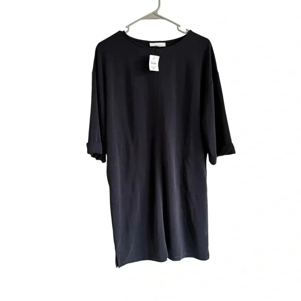 NWT Pure JJill SFTBLKBEAN Sandwashed Loose  Fit Tunic Dress With Pockets XSP